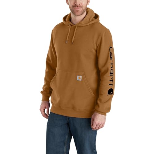 image for Carhartt Mens Loose Fit Midweight Logo Sleeve Graphic Hooded Sweatshir