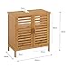 Mueble bajo Lavabo nórdico marrón de bambú para Cuarto de baño Basic...