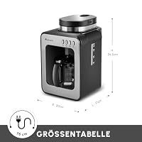 KARACA Grindmaestro Filterkaffeemaschine mit Thermoskanne - 600W Kaffeemaschine mit Mahlwerk Klein für Ganze Bohnen, 0,56L Kapazität Wassertank, Herausnehmbarer Filter - Inox – Ansicht 2