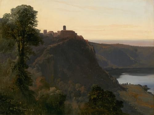 Tableau d'art Abstrait Vue du lac de Nemi Jules Coignet affiche salon