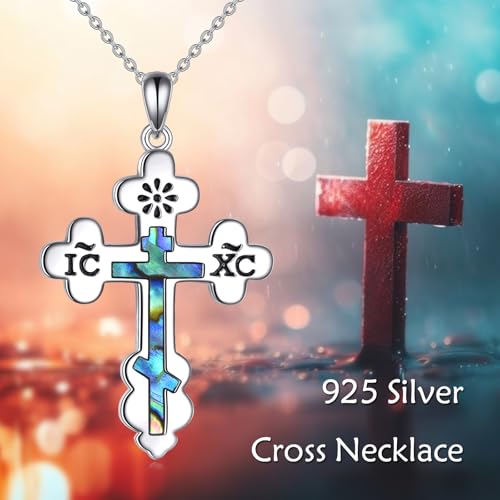POPLYKE Orthodox Cross Necklace Sterling Silver Religious Christian Jewelry Gifts for Men Women3