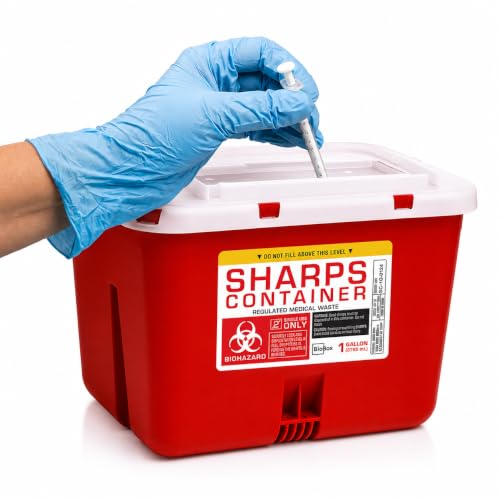 Sharps Container - Large Sharps Containers for Home Use, Needle Disposal