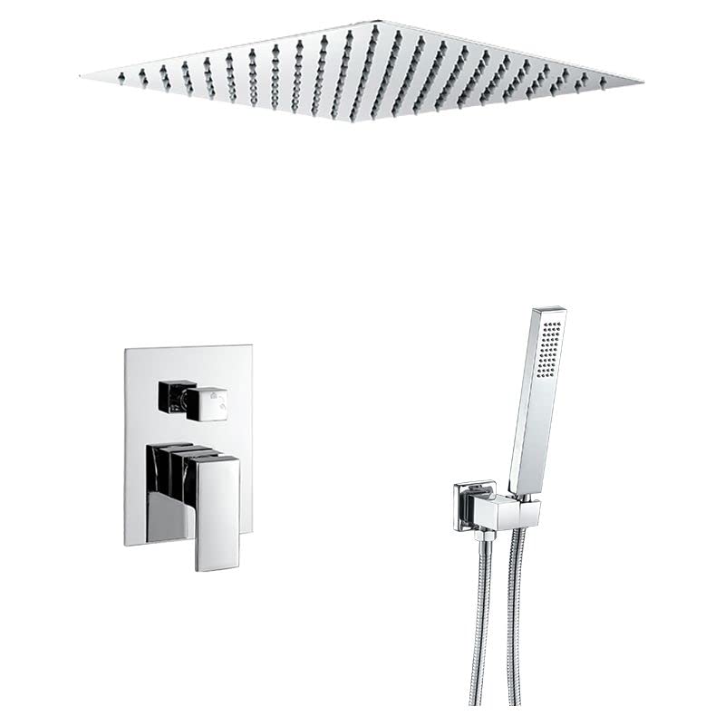 VALAZ Douche Encastrable | Mitigeur Douche 2 voies, Pulvérisateur Effet Pluie | Installation au Plafond Facile et Rapide | Inoxydable, Pulvérisateur 30 cm, Chromé,...