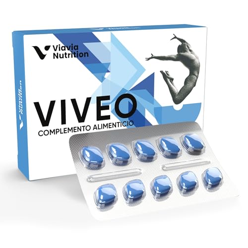 VIVEO x 10 Cápsulas Azules – Preparación natural para hombres activos – Extra Fuerte – Alta dosis con Ginseng, Maca, Tribulus Terrestris y Arginina