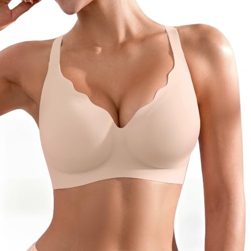 Image of Seamless Wireless Bra for Women with Support - No Underwire Full Coverage Push Up Comfort Bras - Back Fat Smoothing Bralette