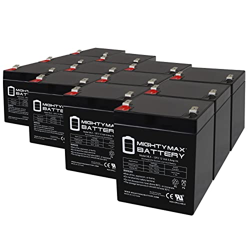 Mighty Max Battery 12V 5Ah F2 SLA Battery Replaces APC SmartUps 2200VA SMT2200RM2U - 12 Pack
