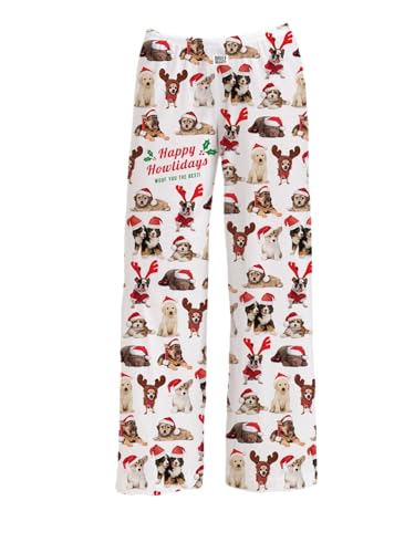 BRIEF INSANITY Holiday Pajama Pants Men Women - Elastic Waist, Loose Fit, Comfy Christmas Pants - Loungewear Sleep Bottoms