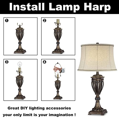 Support harpe d'abat-jour laiton antique 25,4 cm pour lampe de sol et table - 6