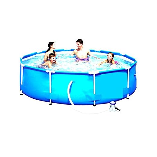 Skroutz Swimming Pool With Filter Pump System Above Ground Pool Floats 10'x30 Frame Outdoor Garden Water Sports Set