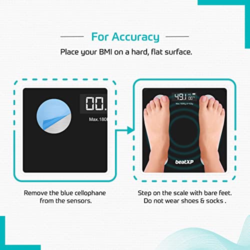 beatXP-Smart-Bluetooth-BMI-Weight-Machine-for-Body-Weight-with-12-Essential-Body-Parameters-Wireless-Body-Composition-Scale-with-Easy-App-Sync-2-Year-Warranty