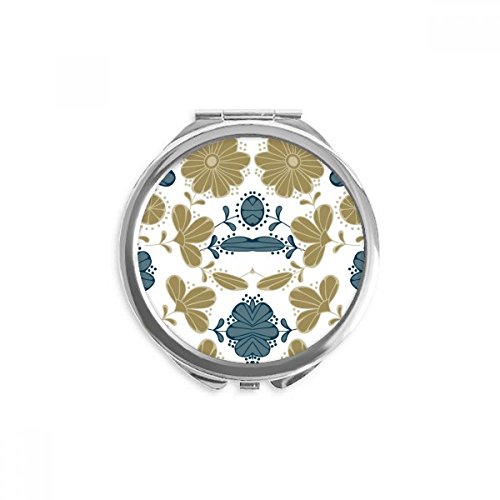 Miroir de poche à la main floral d'or, cadeau idéal maquillage rond