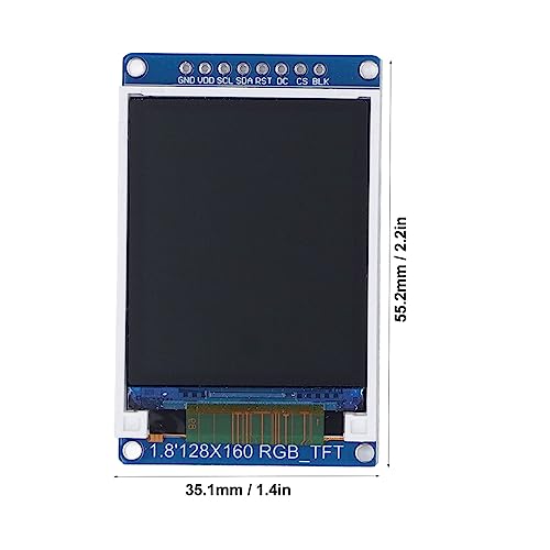 Image of 1.8 Inch TFT LCD Display Module for ST7735 Chip Port 128x160P HD Full Color Display Screen High Contrast 8 Pin Port 3.3V