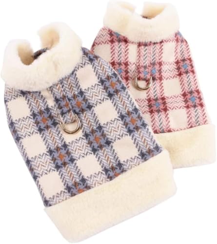 ISUPY かわいい 冬用 犬服 ペット服 秋冬 コート ジャケット ベスト ダウン 裏起毛 ドッグウェア パーカー ふわふわ チェック柄 小型犬 中型犬 女の子 暖かい 防寒 袖なし おしゃれ 猫服 ペット洋服 ワンちゃんの 人気 室内 お出かけ お散歩