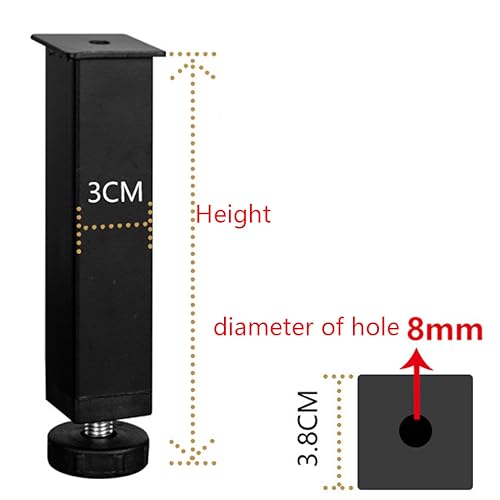 Patas de cama para marco de cama inestable, soportes de hierro con altura ajustable 3