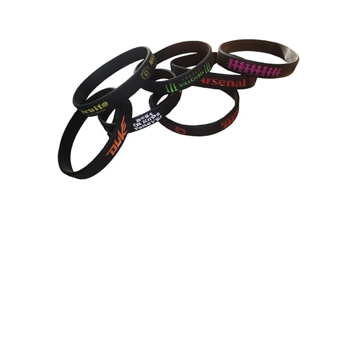 Friendship Silicone Wrist Bands for Men, Women & Kids | Printed Rubber Bracelets | Casual Sports Fashion Bands (Pack of 6)-image-5