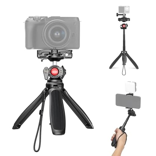 NEEWER TP38 Trípode para Móvil, 15" Mini Tripod Metal Palo Selfie Extensible con Soporte Celular, Adaptador Action CAM Compatible con Gopro Hero 13 12 11 10 9, Trípode Viaje con 360° Cabeza Esférica | Ya disponible en tu tienda friki favorita! En mundofriki.es!