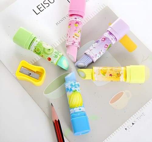 Image of Radiance 12 Pcs Lipstick Shape Erasers for Kids | Non-Toxic Pencil Erasers for Girls, Cute School Stationery & Birthday Return Gift Items (Random Designs & Colors)
