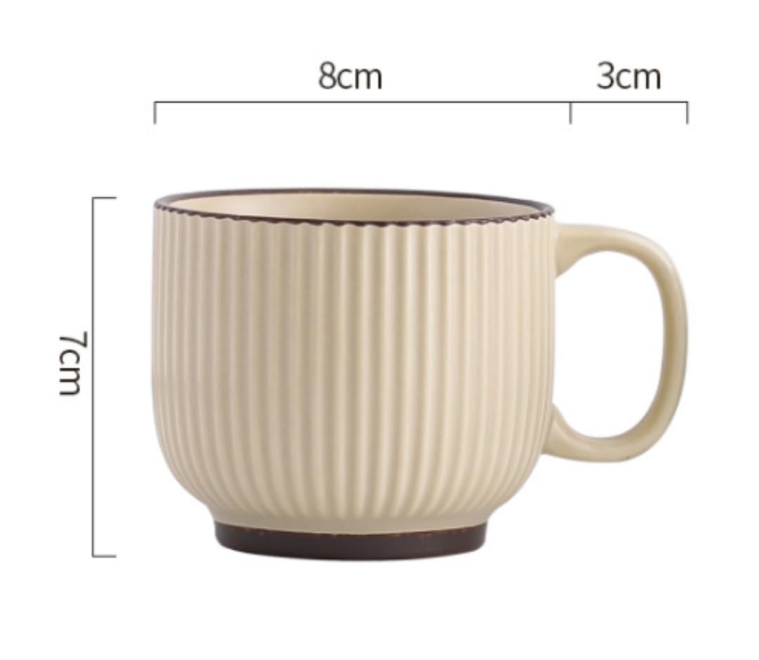 Tazza Cappuccino, Tazze Tazza Tazza in Ceramica a Righe in Rilievo Tazza da Bere per la casa Tazza da caffè per Ragazza Tazza da tè per Ufficio Semplice Tazze da caffè Moka(B)