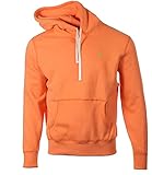  Ralph Lauren Sudadera con capucha para hombre con bolsillos, naranja, S