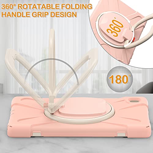 Braecn Kids Case For Samsung Galaxy Tab A7 10.4 Inch 2022/2020, Rugged Full Body Protective Silicone Case W/ Folding Handle & Shoulder Strap & Kickstand For 2022 Samsung Galaxy Tab A7 10.4, Rose Gold #TOP6