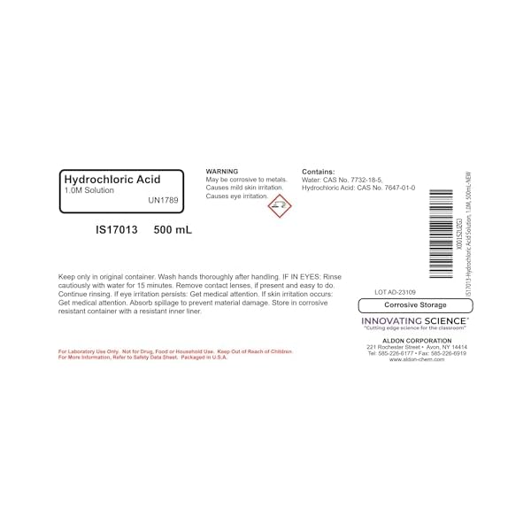 ALDON-Innovating-Science-Hydrochloric-Acid-Solution-10M-500mL-The-Curated-Chemical-Collection ALDON-Innovating-Science-Hydrochloric-Acid-Solution-10M-500mL-The-Curated-Chemical-Collection