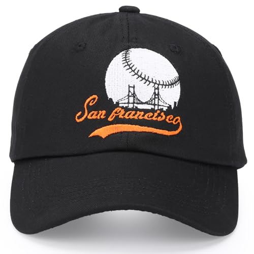 Fcexanthon Personnalisation City Embroidered Baseball Hat for Men Women Youth Team Color Cap Trucker Hats Fans Gifts (US Alpha One Size SF-Black)
