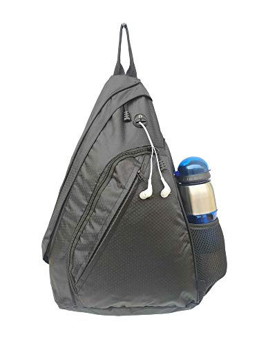MOCHILA BOLSA TRANSVERSAL TIRACOLO POCHETE SAIDA PARA FONE (Preto)