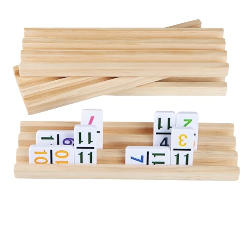 Set 4pz Bandejas de Dominó de Madera Mexican Train