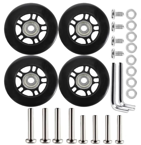 2 Pairs Luggage Wheels Replacement 75 * 24mm(2.95