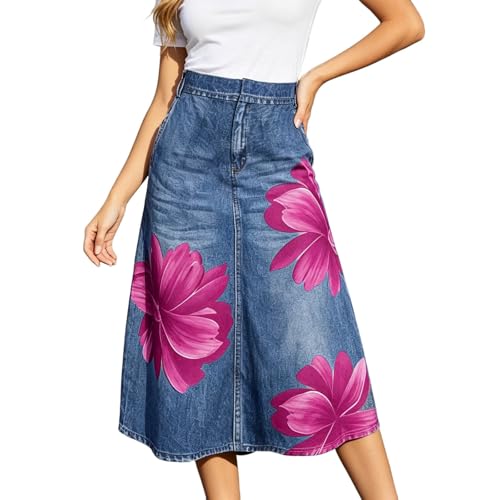 Jupe en jean élégante taille haute en denim stretch haut de gamme