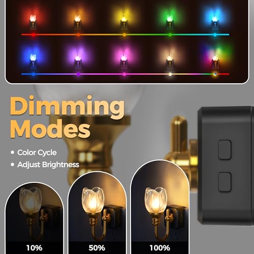 Image of DORESshop Night Light,Tulip Night Lights Plug into Wall 2 Pack