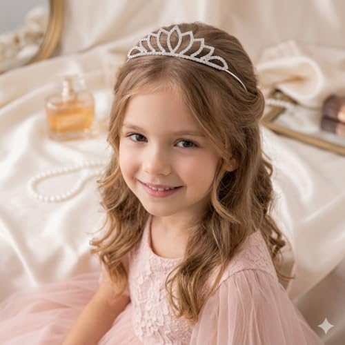 Image of CURATED CART Tiara Crown - Rhinestone Tiara for Birthday, Pageant, Bridal, Costume, and Halloween - Elegant Sparkling Crown for Women and Girls - Perfect for Special Occasions