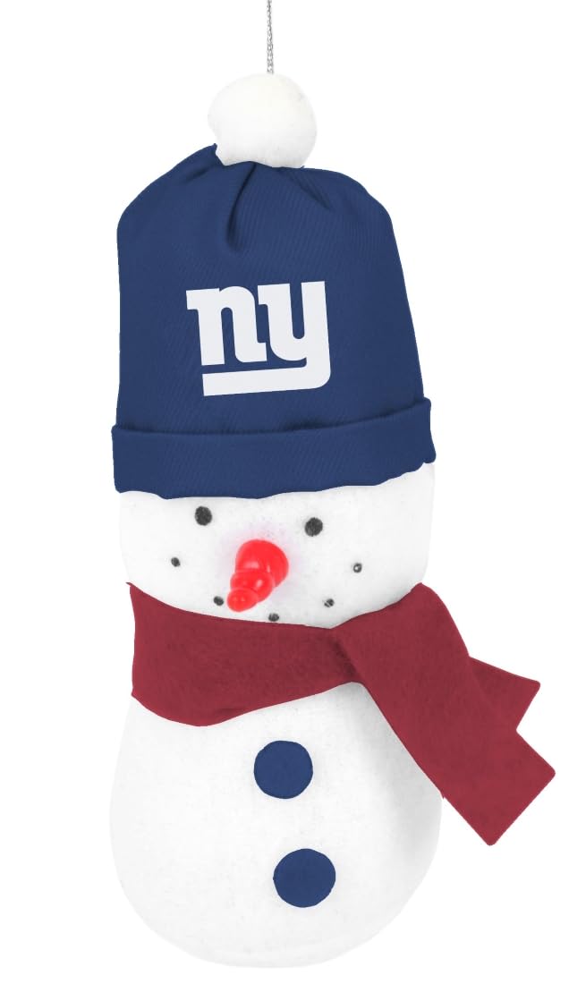 Foco Multi Color New York Giants Nfl 3.5 Inch Snowman Holiday Ornament