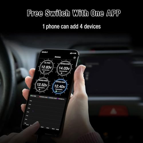 LNEX Bluetooth Battery Monitor，Wireless 12V 24V Automotive Battery Load Tester with Charging & Cranking Test & Alarm for Solar Power Systems/RVs/Motorcycles/Boats/Cars/Trucks - Thumbnail 4