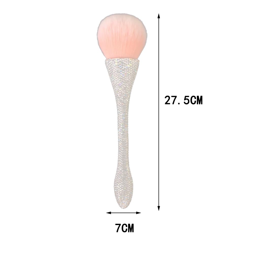 zaoalife Shiny Rhinestone Makeup Brush Portable Makeup Brush Bling Crystal Professional Face Cosmetics Blending Liquid Foundation Powder Concealer Beauty Tool