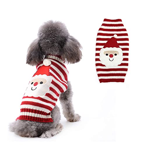 Weihnachten Hundepullover, Hund Rollkragenpullover, Weihnachten Muster Strickwaren, warme Haustier Pullover für Hundewelpen Party, Puppy Geschenk für Hund (Stil-A, S) Cover