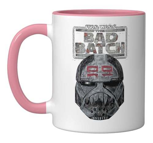 Taza cerámica Star Wars The Bad Batch Wrecker casco rosa/blanco miniatura 1