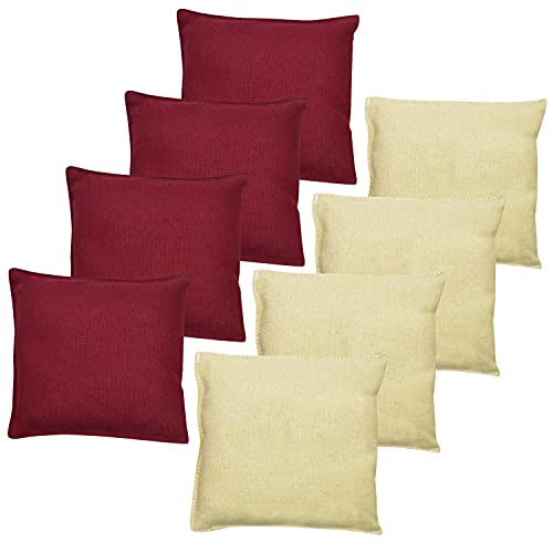 Jmexsuss Weather Resistant Standard Corn Hole Bags, Set Of 8 Regulation Professional Cornhole Bags For Tossing Game,Corn Hole Beans Bags With Tote Bag(Burgundy/White) #TOP1