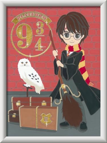 Ravensburger CreArt 20163 - Abfahrt nach Hogwarts - Malen nach Zahlen Harry Potter für Kinder ab 9 Jahre, Malset mit Rahmen, Pinsel und Acrylfarben, Geschenk für Mädchen und Jungen