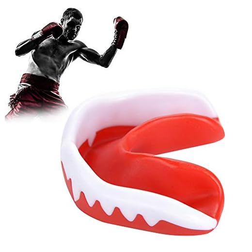 Yotown Zahn Schutz, Berufsmundschutz Erwachsenes Zahnschutz Gummi Schild Karate Verpacken Sport Schutz Werkzeug, FDA Bescheinigung(Rot+Weiß)