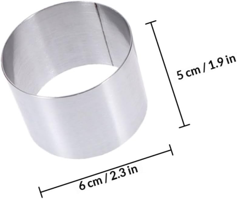 Gatuida 6pcs round Stainless Steel Cake Rings Mousse Mold Detachable Baking Plates 6x6x5cm Cookie Maker Baking Tools for Home Kitchen
