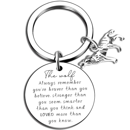 Wolf Gifts for Women Girls Wolf Lovers Inspirational Wolf Keychain