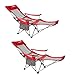 #WEJOY Sedia Sdraio Pieghevole, Poggiapiedi Staccabile, Sedia da Campeggio Reclinabile, Portatile, Compatta e Leggera Sedia per Camping, Giardino, Parco, Spiaggia, Picnic, Rosso Confezione Doppio