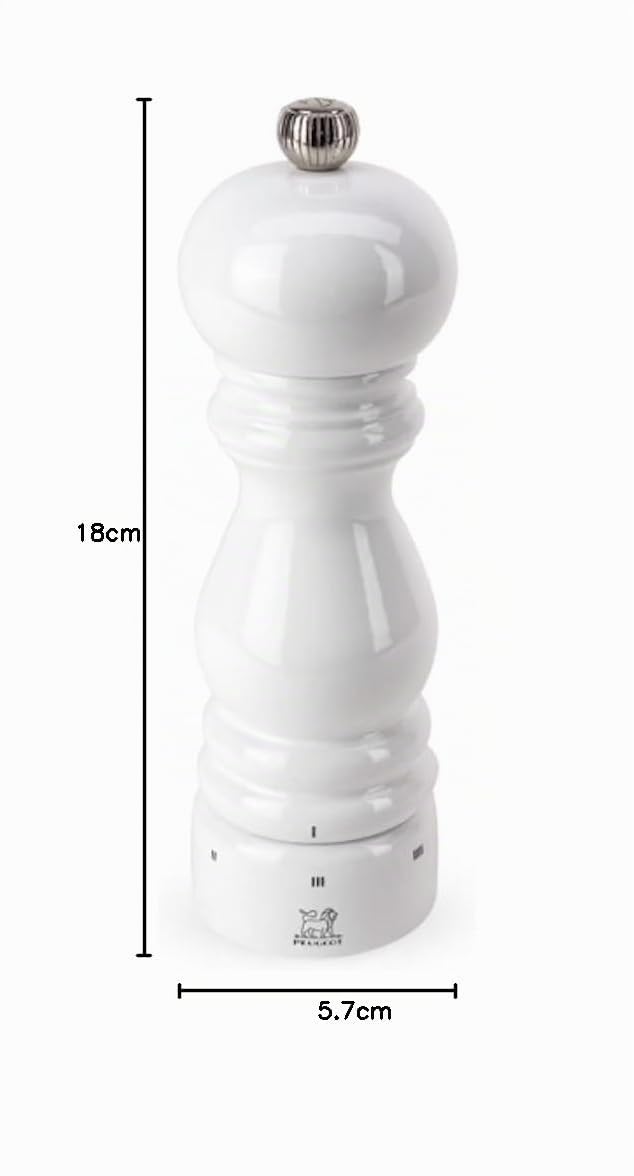 PEUGEOT Paris u'Select - Molinillo de sal de 18 cm - 6 ajustes de molienda predefinidos - Innovación de sal en polvo, mecanismo de circonio - Madera certificada PEFC - Fabricado en Francia - Acabado