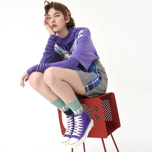Image of hash bubbie High Top Canvas Sneakers Fashion Walking Shoes | high tops non slip on walking breathable casual comfortable lace up tennis shoes