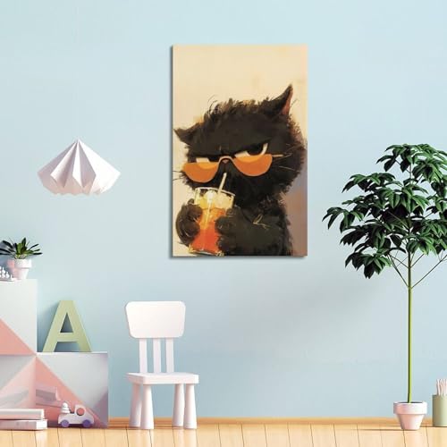Poster chat cool avec lunettes de soleil et décoration murale salon - 4
