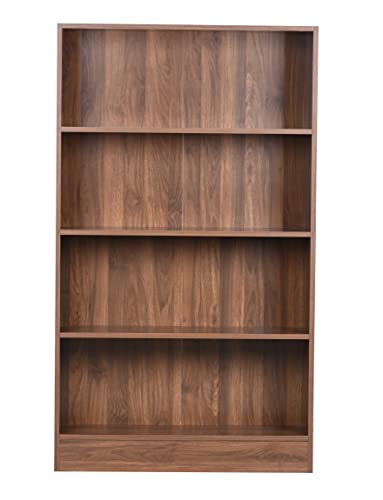 Image of DeckUp Muvo 4-Shelf Engineered Wood Book Shelf and Display Unit (Walnut, Matte Finish)