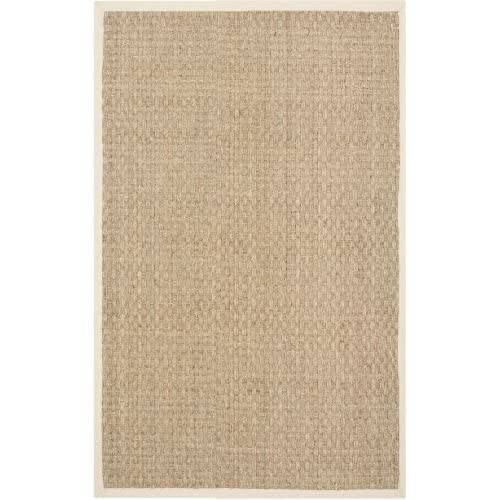 SAFAVIEH Natural Fiber Collection 3' x 5' Beige NF114A Border Basketweave Seagrass Area Rug