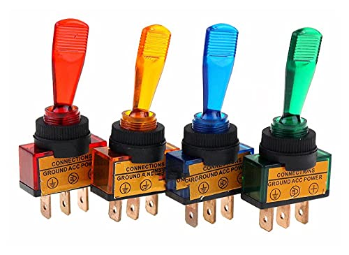 Interrupteur à bascule 12V 20A avec voyant LED rouge pour commande phare auxiliaire auto - 2