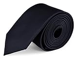Moda Di Raza- Mens Skinny Slim Neck Tie - Silk Finish Polyester Men Necktie - Solid Color Long Ties for Men - Fashion Tie - Navy